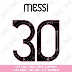 Messi 30 (Official PSG 2021/22 Away Cup Competition Name and Numbering)